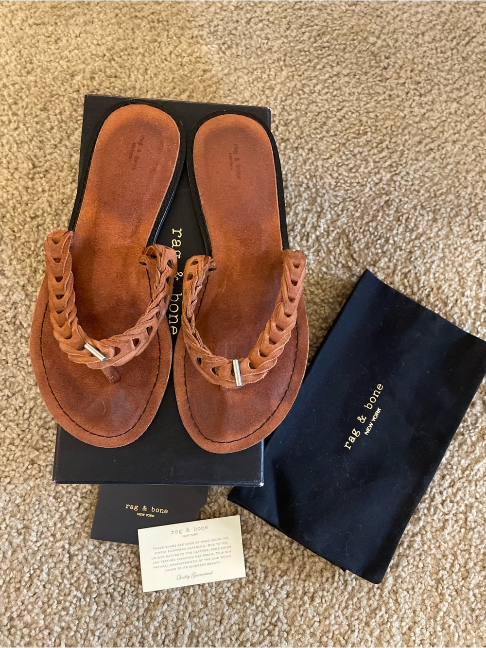 Rag & Bone Melrose Suede Thong Sandal in Redwood